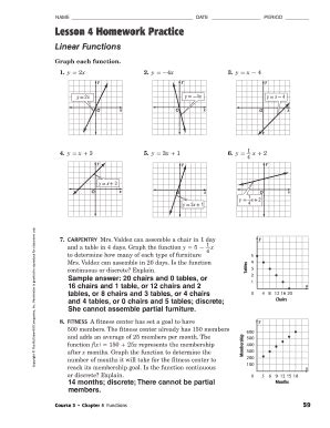 Graph a line with a 11. . Lesson 4 skills practice linear functions